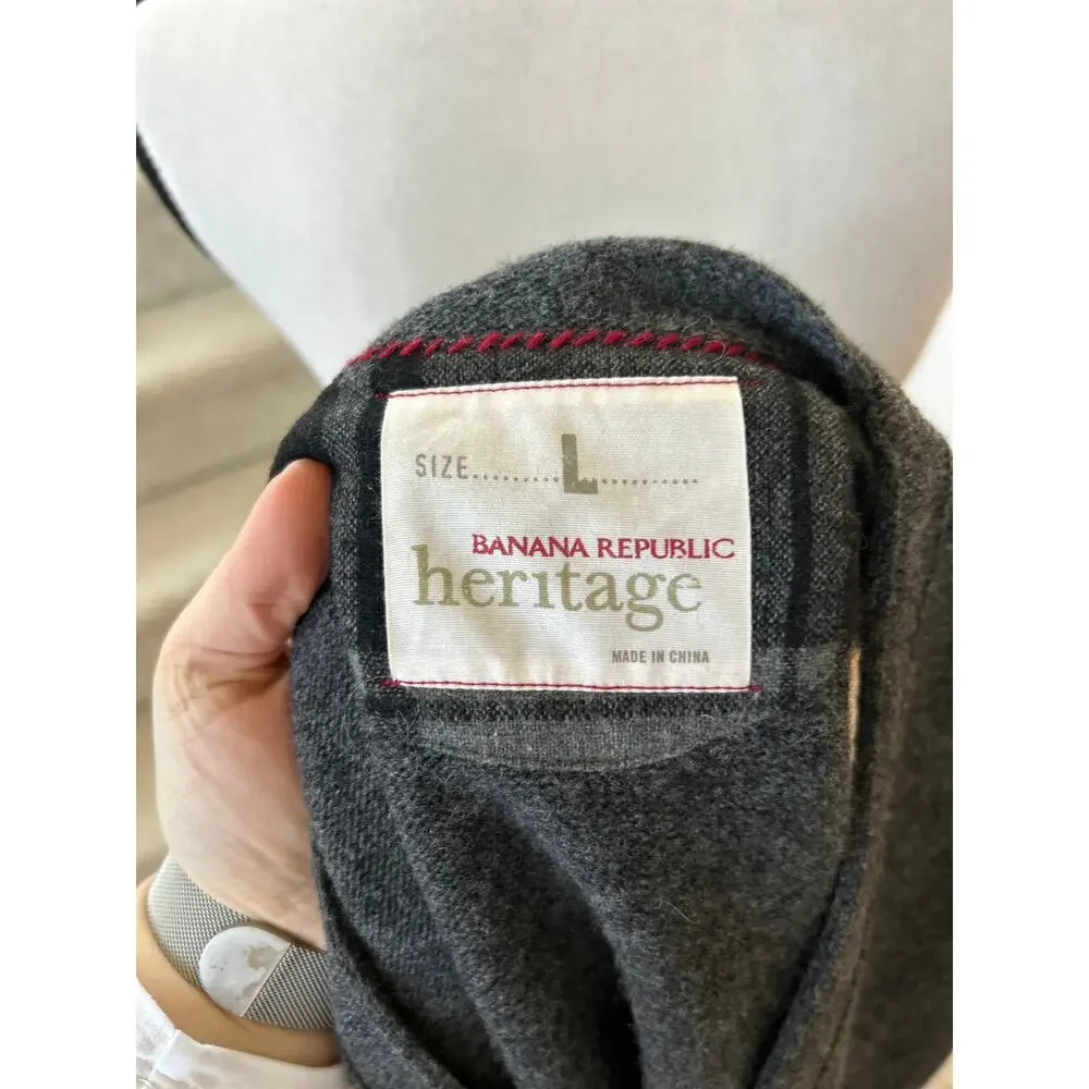Banana Republic Merino Wool Grey Sweater Vest Academia Preppy